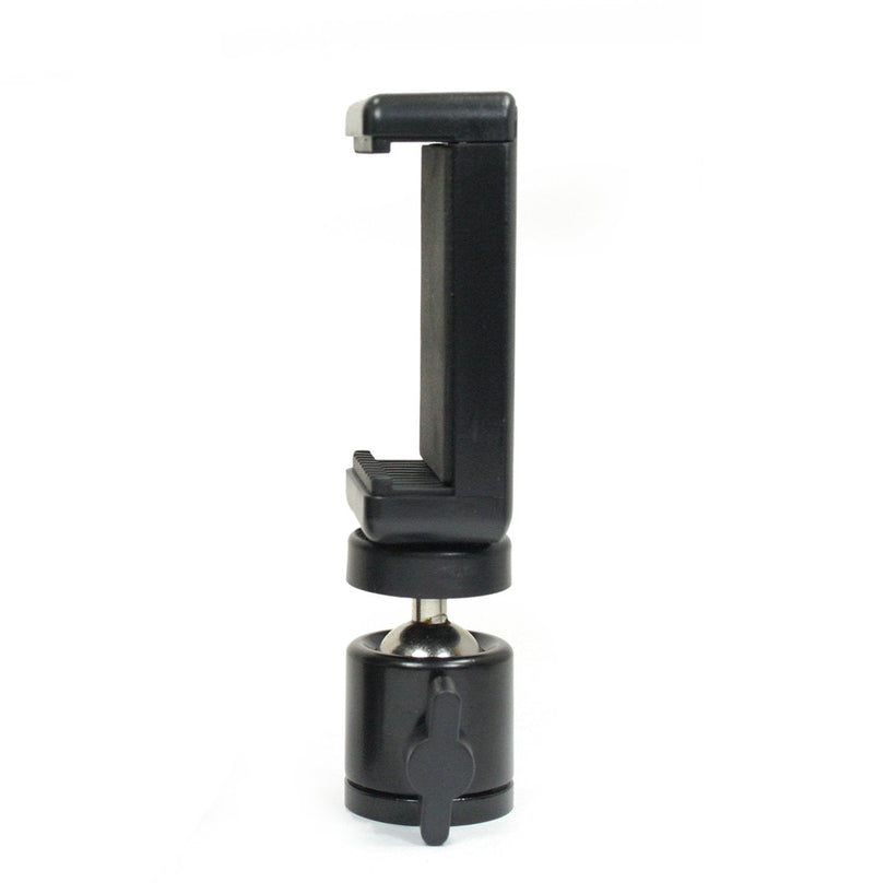  [AUSTRALIA] - Livestream® Gear - Locking Ball Head with Phone Holder and Hot Shoe Adapter Set for use with DLSR or Tripod. Easily Attach Phone Mount w/Ball Head, or Other 1/4"-20 Parts. (Ball Head Phone Set)