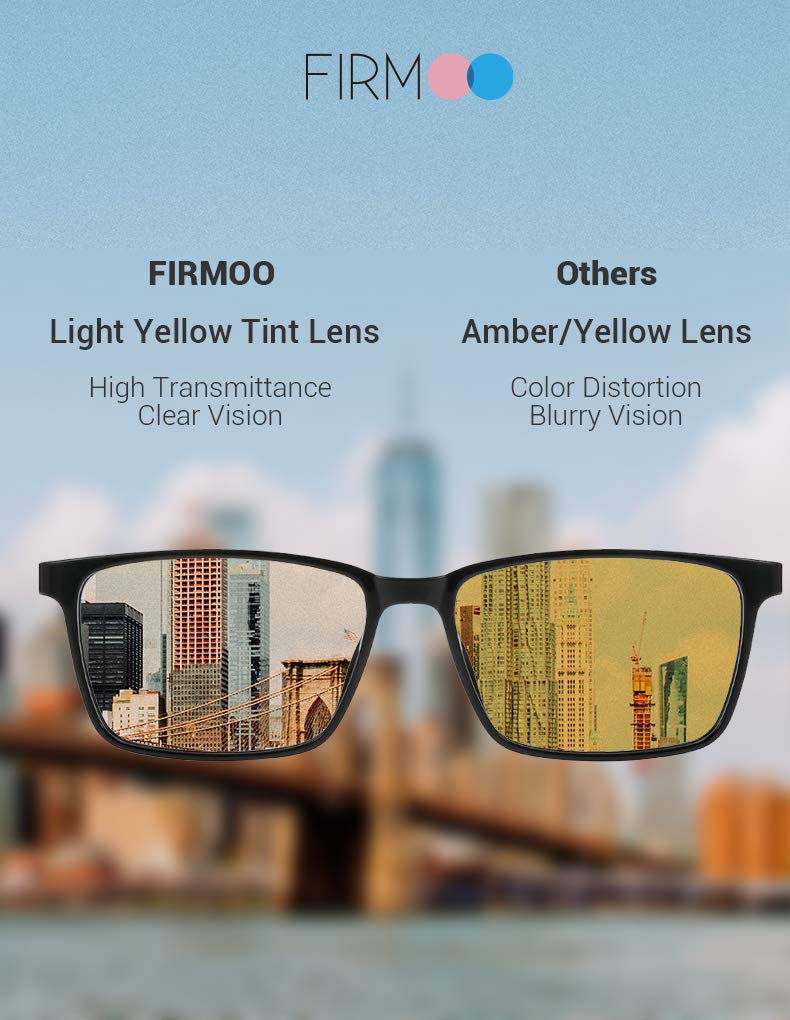  [AUSTRALIA] - Firmoo Blue Light Blocking Glasses Women/Men, Anti Eyestrain Anti Glare, Light Weight Frame for Digital Screen Wkz109-orange Medium