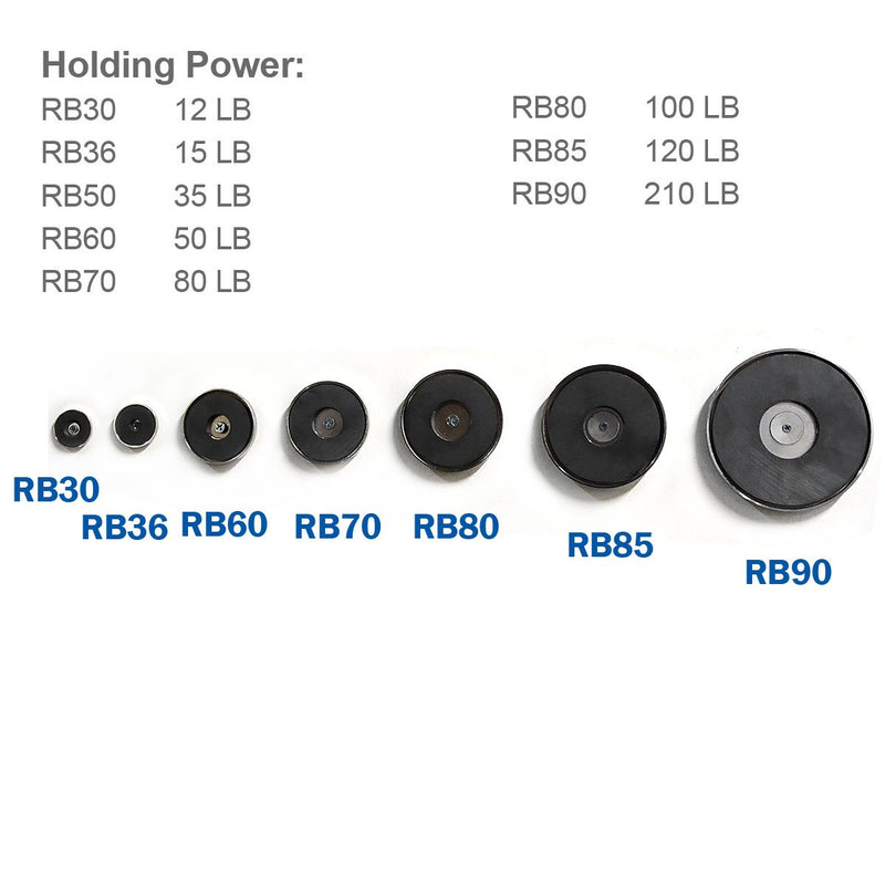 CMS Magnetics Powerful Cup Magnets 80 LB Holding Power Dia 2.65", Large & Strong Ceramic Round Base Magnets with Mounting Hole, 3 Pieces - LeoForward Australia