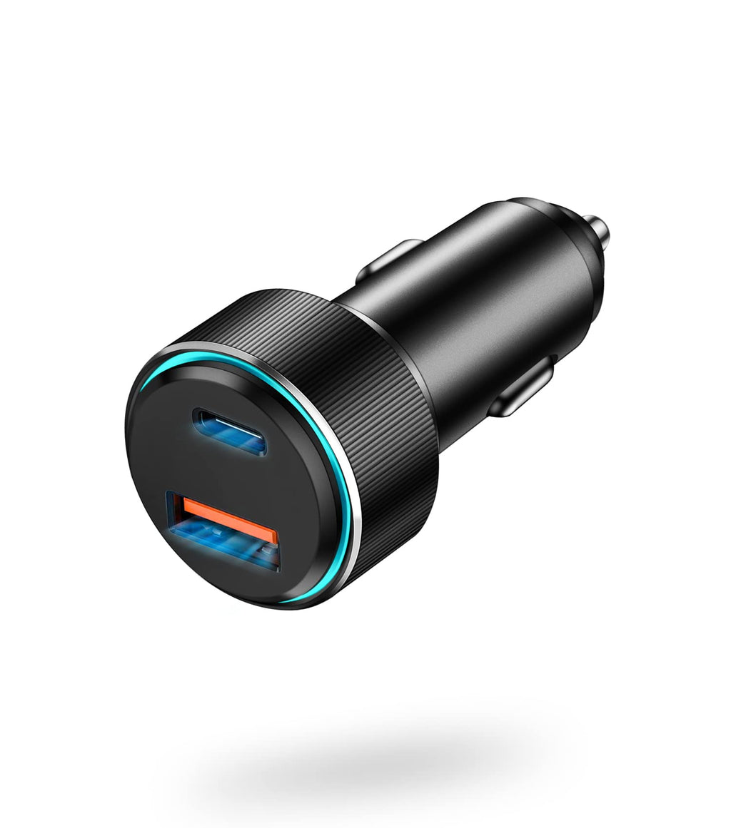  [AUSTRALIA] - USB C Car Charger, iPhone Car Charger, 48W Car Charger, udaton Dual Port 3.0 Fast USB Car Charger Block, Embedded Cigarette Lighter Type C Car Charging Adapter for Apple Watch iPhone14 13 12 Pro Max Black Blue