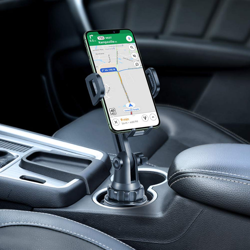  [AUSTRALIA] - [Upgraded Version] Cup Holder Phone Mount,Miracase Long Neck Never Shake Car Cup Phone Holder Cradle Car Mount for iPhone 12/12 Pro max/11 Pro/XR/XS Max/X/8/7 Plus/6/Samsung S10/Note 9/S8/S7,GPS etc Height-9 in