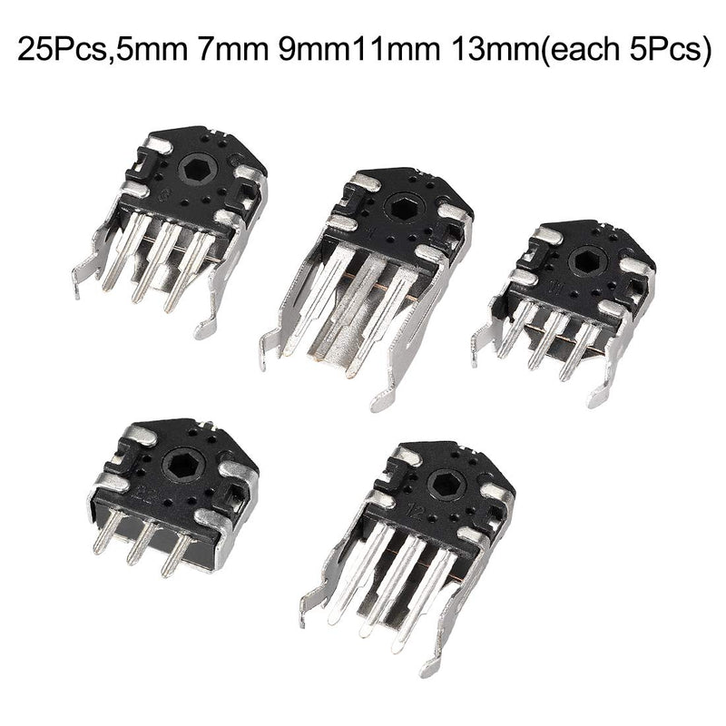  [AUSTRALIA] - uxcell 25 Pcs Encoder Switch Mouse Encoder Scroll Wheel Repair Part Switch 5mm 7mm 9mm 11mm 13mm