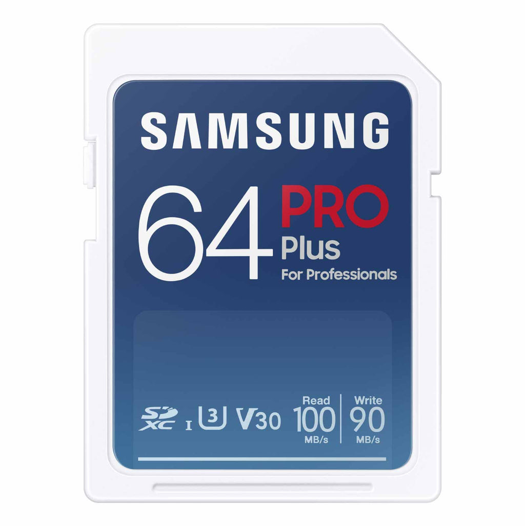  [AUSTRALIA] - SAMSUNG PRO Plus Full Size 64GB SDXC Memory Card, Up to 180 MB/s, Full HD & 4K UHD, UHS-I, C10, U3, V30 for DSLR, Mirrorless Cameras, PCs, MB-SD64S/AM, 2023 New Full Size SD PRO Plus Read/Write 180/130MB/s