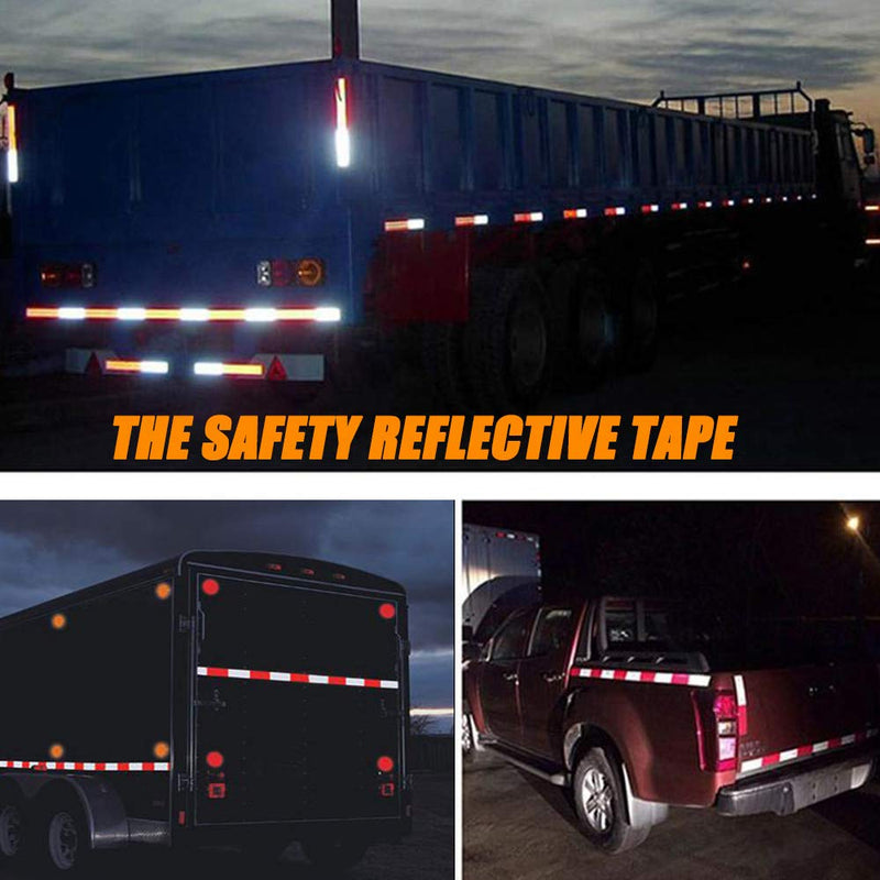  [AUSTRALIA] - 30ft X 2" Reflective Safety Tape Honeycomb Red/White for Trailers 2 Inch - Reflector Conspicuity Caution Warning Sticker Stickers High Intensity Waterproof