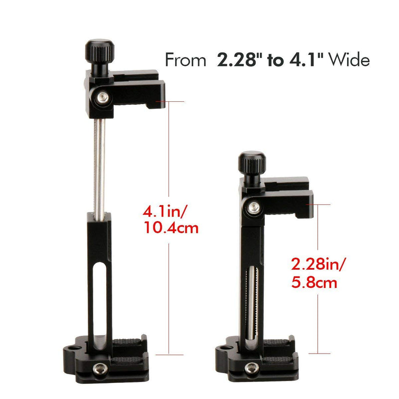  [AUSTRALIA] - Ulanzi ST-03 Metal Smart Phone Tripod Mount with Cold Shoe Mount C/W Arca-Style Quick Release Plate for iPhone 12 Pro 11 Xs X 8 7 Plus Samsung Huawei, Cell Phone Tripod Holder Clip Adapter Red