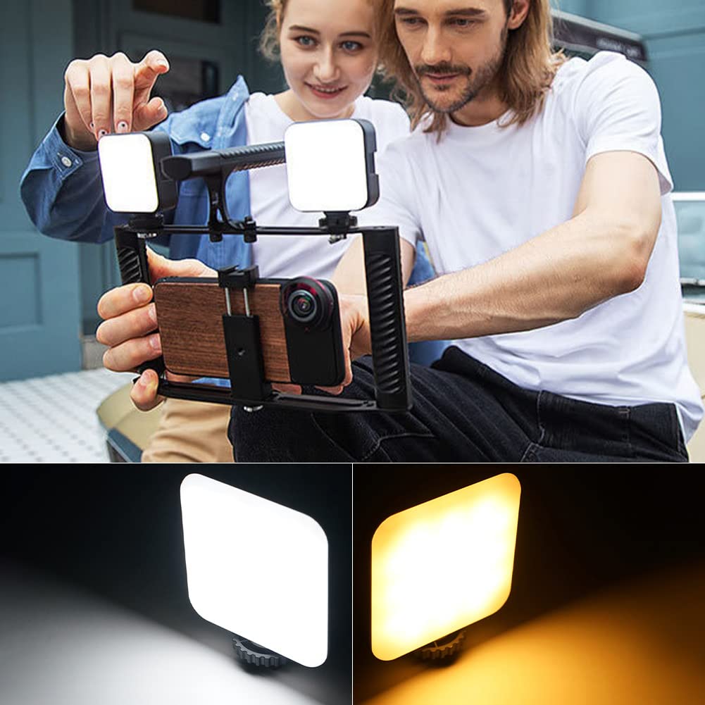  [AUSTRALIA] - Bi-Color LED Video Light on Camera,Mini Rechargeable 1500mAh LED Camera Lights,Dimmable 2500-6500K Ultra Bright Photo and Video Lighting,LED Fill Lamp YYL-49