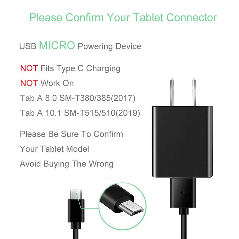  [AUSTRALIA] - USB Micro Charger Compatible Samsung Galaxy Note, Tab A, E, S2, 3, 4, 7.0" 8.0" 9.6" 9.7" 10.1", SM-T280/ 350/580/ 560/530 Tablet, Phone Galaxy J8, J7, J6, S7, S6, S5 with 5 FT Charging Cable Cord