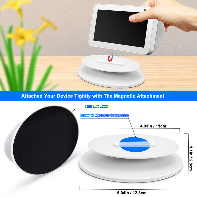  [AUSTRALIA] - Stand for Echo Show 5 & Echo Show 8, Universal Adjustable Speaker Stand Mount Magnetic Holder with Aluminum Anti-Slip Base, 360 Degree Rotation, Tilt Function (White) Show 5 Stand-White