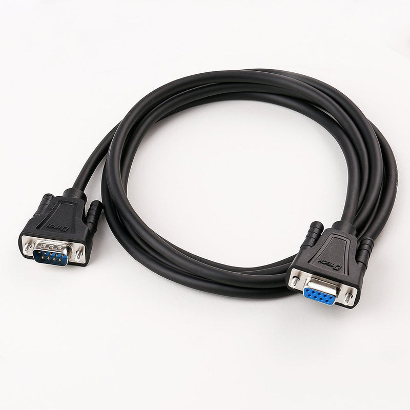  [AUSTRALIA] - DTech 6ft RS232 Serial Cable Extension Male to Female 9 Pin Straight Through, Laptop