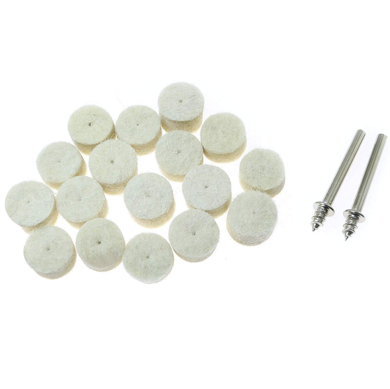  [AUSTRALIA] - Longdex Wool Felt Polishing Buffing Pad 50PCS 1Inch High Service Life Felt Polishing Wool Bob Burr with 2PCS Screw Mandrels for Dremel and Compatible Rotary Tool