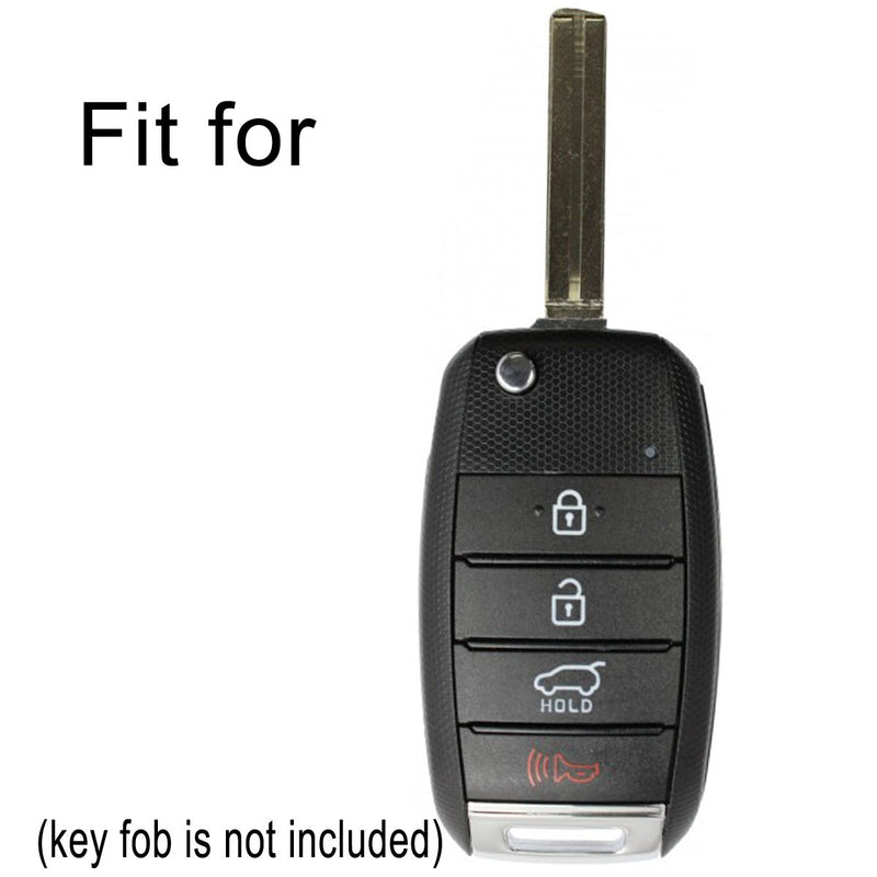 Coolbestda Rubber 4buttons Flip Key Fob Remote Cover Case Protector Holder Keyless Entry for Kia Sorento Sportage Rio Soul Forte Optima Carens Black （Not Fit Smart Key Fob） - LeoForward Australia