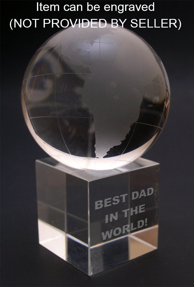 Amlong Crystal World Globe (2.2 inch Diameter) On Crystal Display Stand Base - 3.75 inches Tall - LeoForward Australia