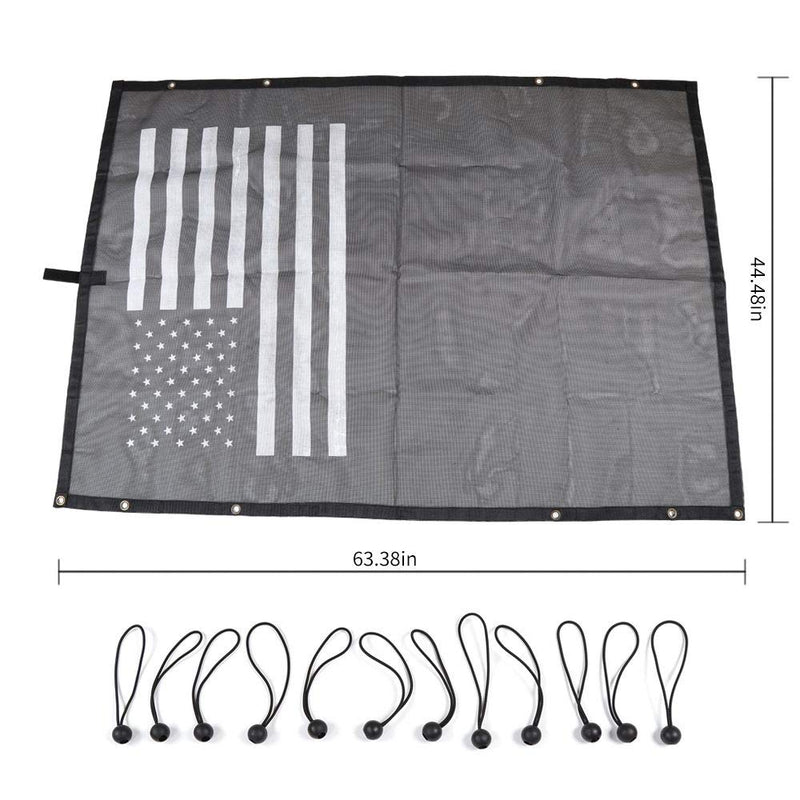  [AUSTRALIA] - JeCar Mesh Roof Sunshade Durable Polyester Bikini Top Cover for 1997-2006 Jeep Wrangler TJ, US Flag