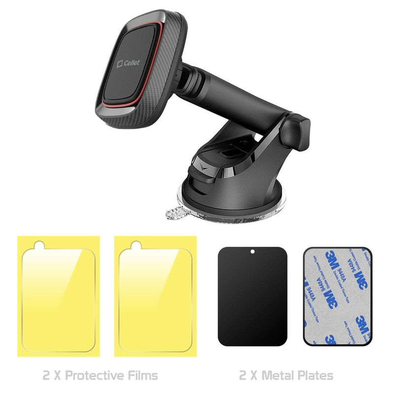 [AUSTRALIA] - RUIX Dashboard and Windshield Mount Universal Magnetic Car Smartphone Holder Compatible for Apple iPhones 14 Pro Max Plus 13 Samsung Galaxy Z Flip, Z Fold, Note, Google Pixels, Motorola Moto