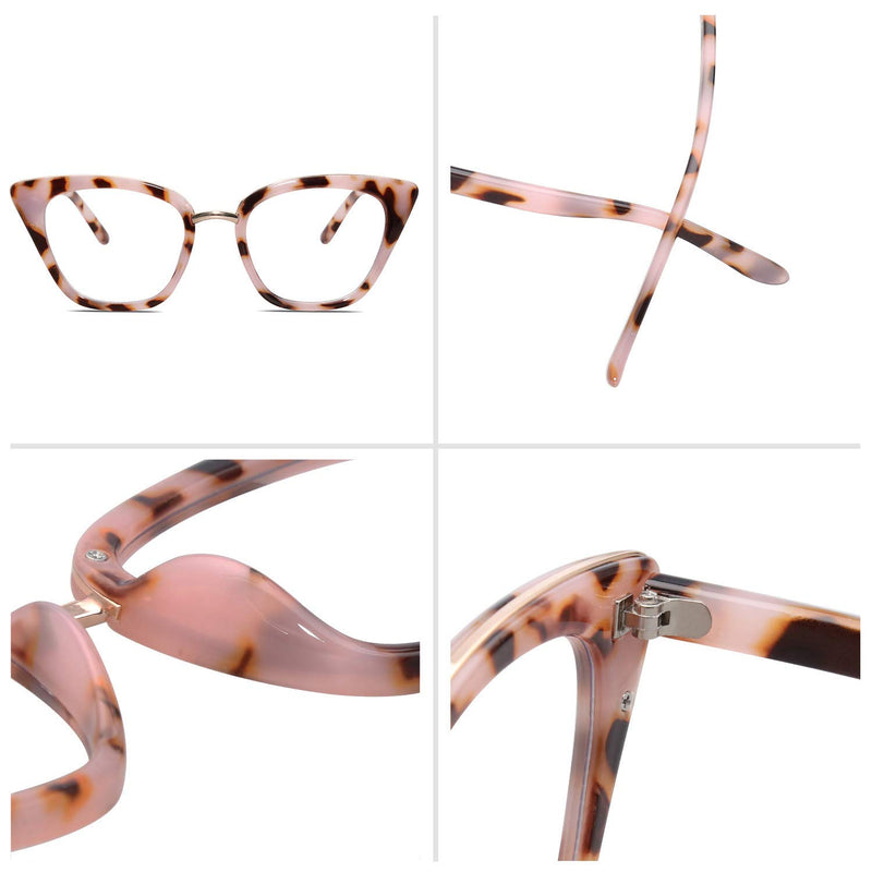 SOJOS Cateye Anti Blue Light Blocking Glasses Women Computer Eyeglasses SJ5051 Pink - LeoForward Australia