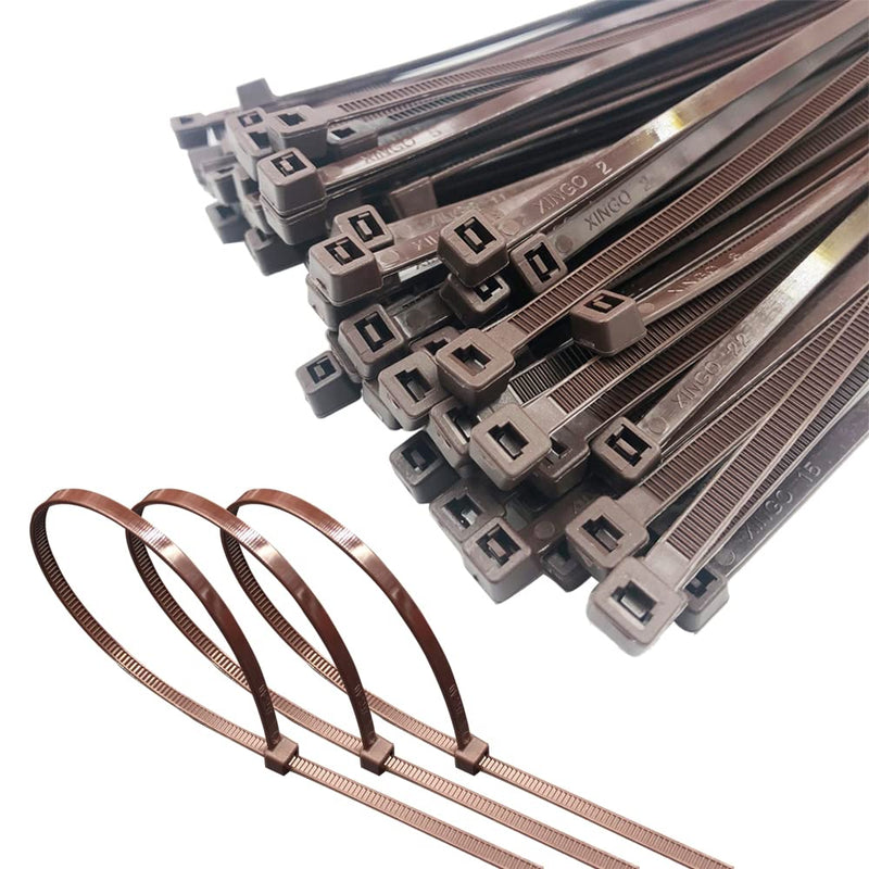  [AUSTRALIA] - MZlatieo 200 Pcs 12 Inch Adjustable Self-locking UV Resistant Nylon Zip Ties, 50 Pounds Tensile Strength-Heavy Duty, Ultra Strong Durable Cable Ties for Indoor And Outdoor (Green & Brown)