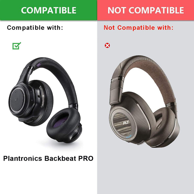  [AUSTRALIA] - Backbeat pro Earpads Cushions defean Ear Pads Replacement for Plantronics Backbeat pro Wireless Noise canceling Headset, Premium Protein Leather Softer Memory Foam Noise Canceling (Black) Black