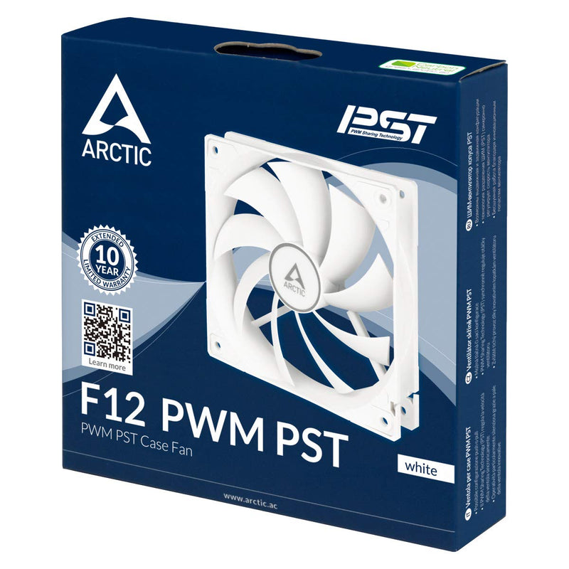  [AUSTRALIA] - ARCTIC F12 PWM PST - 120 mm PWM PST Case Fan with PWM Sharing Technology (PST), Quiet Motor, Computer, Fan Speed: 230-1350 RPM - White (ACFAN00198A)