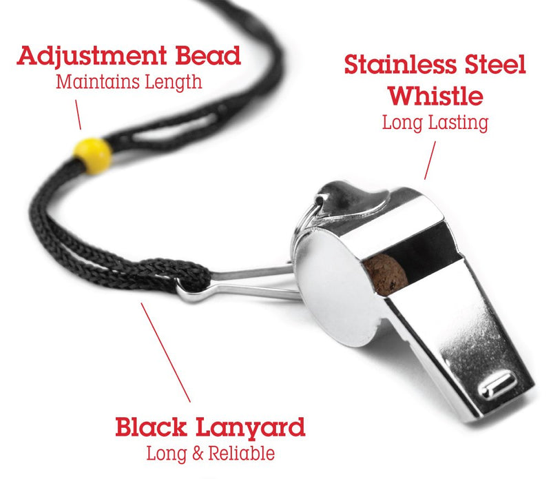 Crown Sporting Goods SCOA-001 Stainless Steel Whistle with Lanyard – Great for Coaches, Referees, and Officials by - LeoForward Australia