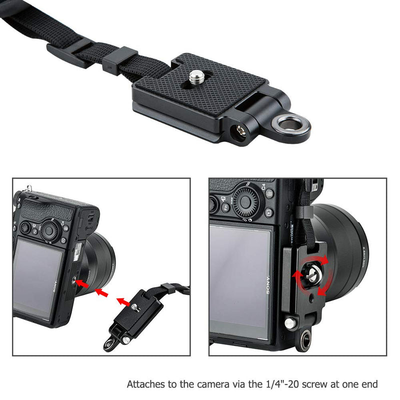  [AUSTRALIA] - JJC Deluxe Mirrorless Camera Hand Grip Strap for Sony A7IV A7III A7II A7 A1 A7C A7RIV A7RIII A7RII A7R A7SIII A7SII A9II A9 A6600 A6500 A6400 A6300 A6100 A6000 Panasonic G7 G9 G95 G85 S5 S1 S1R & More Black Thread