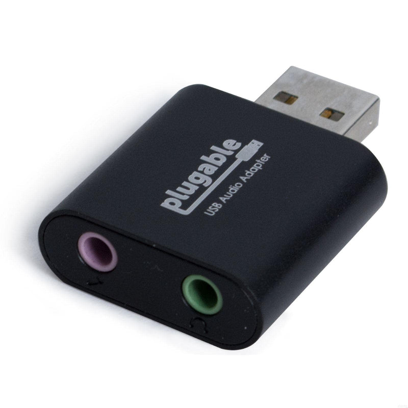 [AUSTRALIA] - Plugable USB Audio Adapter with 3.5mm Speaker-Headphone and Microphone Jack, Add an External Stereo Sound Card to Any PC, Compatible with Windows, Mac, and Linux