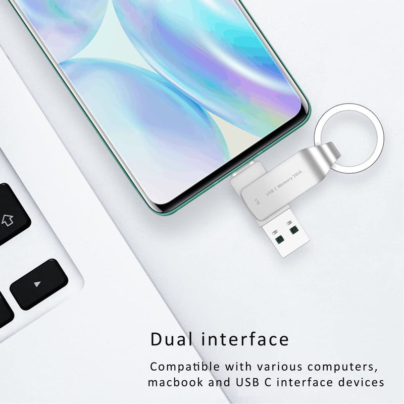  [AUSTRALIA] - USB 1TB Flash Drive Phone USB C Thumb Drive Android Photo Stick Memory Stick 1TB USB3.1 Type C Richwell for Android iPad USB C Devices MacBook Pro and Computers USB C-1TB 03 Silver Silver1TB