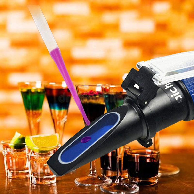 Alcohol Refractometer of 0-80% Volume Percent Scale Range, for Alcohol Content Measurement in Alcohol Liquor Production, Distilled Beverages, Homebrew, with Automatic Temperature Compensation Function - LeoForward Australia