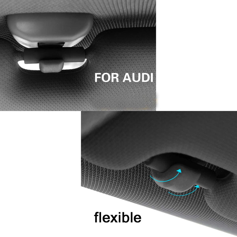  [AUSTRALIA] - Porpor Booya 2-Pack Interior Sun Visor Hook Clip Bracket for Audi A1 A3 A4 A5 Q3 Q5(8E0 857 562) (Grey) Grey