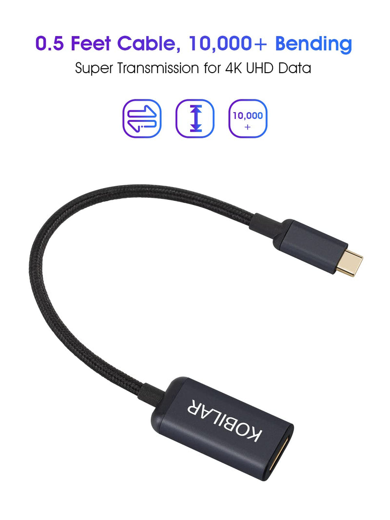  [AUSTRALIA] - Kobilar USB C to HDMI Adapter - High Resolution（4K@60Hz） USBC to HDMI Aluminum Shell HDMI to USB C Adapter with 30-Micron Gold Plug for Apple iPad MacBook Pro/Air,Thunderbolt 4/3，Galaxy/Monitor Black