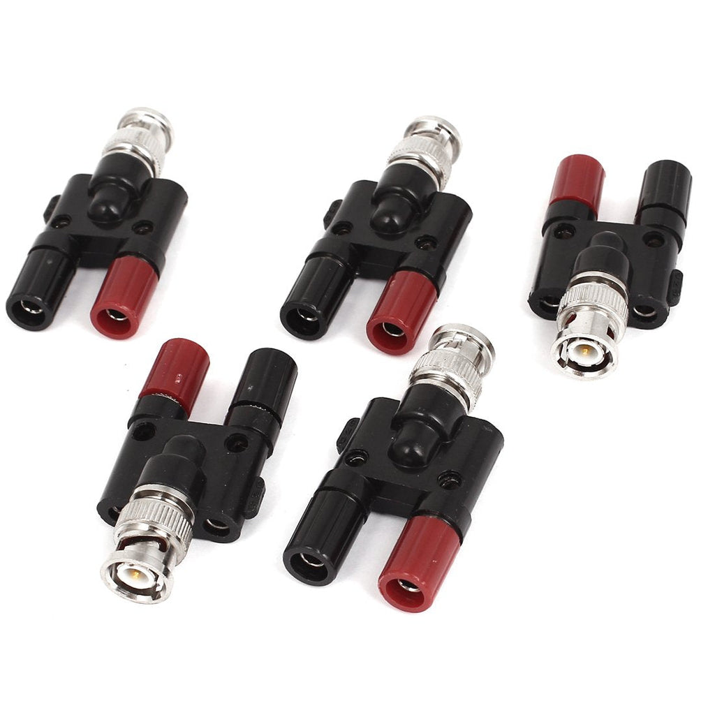  [AUSTRALIA] - uxcell BNC Male Plug to Two Banana Female Jack Coaxial Connector Adapter 5pcs