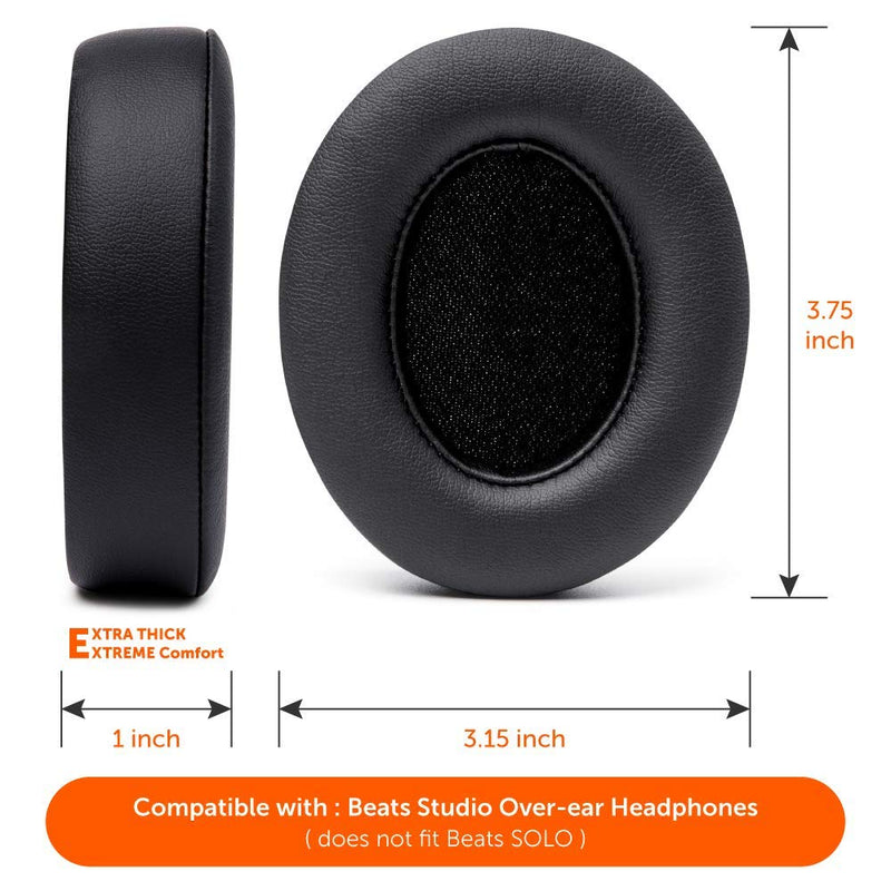  [AUSTRALIA] - Wicked Cushions Ear Pads for Beats Studio 3 - Also fits Beats Studio 2 (Models B0501 / B0500) | Industrial Grade Adhesive & Ear Conforming Comfortable Memory Foam | Black