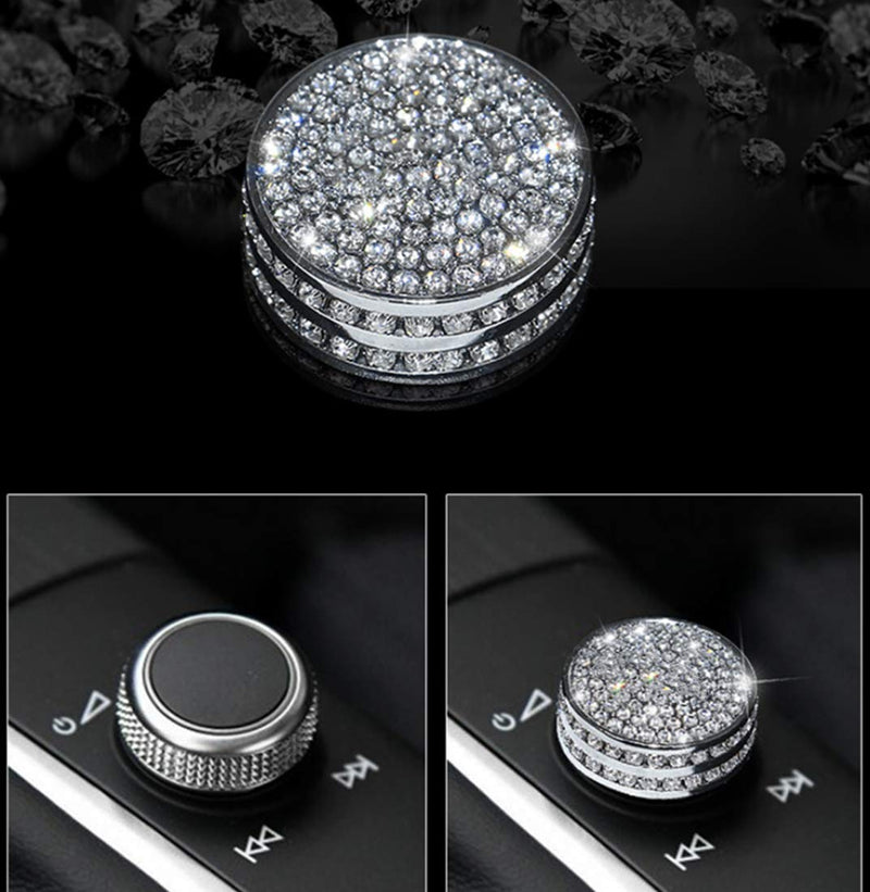 Bling Knob Cover for Audi A3 A4 A5 Q2 Q3 S Series Volume Audio Control knob Rhinestones Decorative Cover Decal Cover Women's Accessories - LeoForward Australia