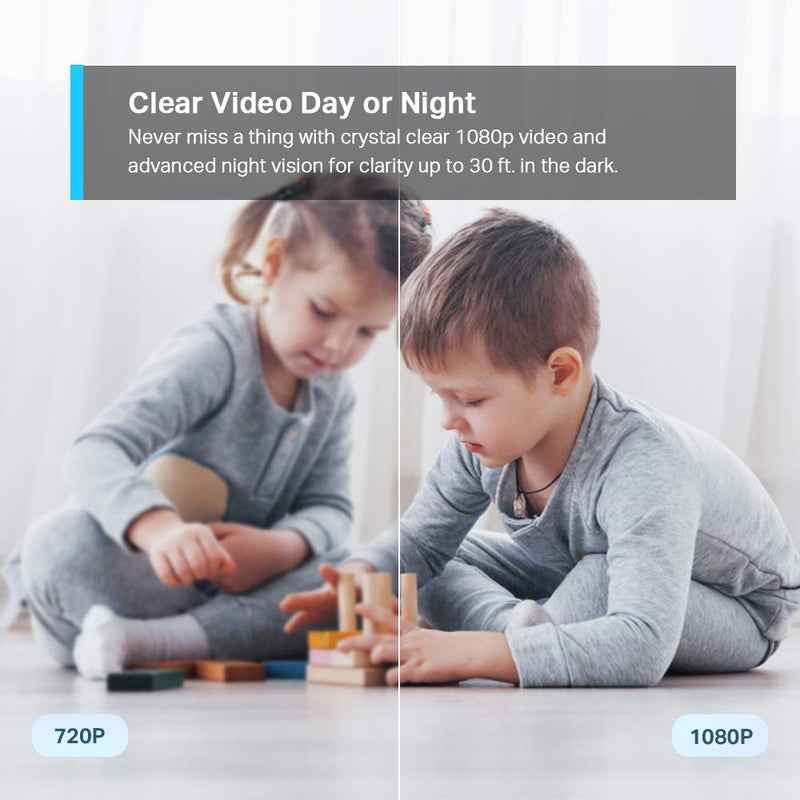 TP-Link Tapo Smart Cam Pan Tilt Home WiFi Camera | Wireless Indoor Security Camera 1080p (Full HD) | Up to 30 ft Night Vision | Up to 128 GB microSD Card Slot | Works w/Alexa and Google (Tapo C200) - LeoForward Australia