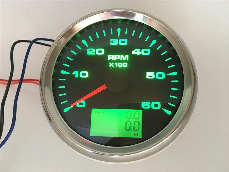  [AUSTRALIA] - ELING Waterproof 0-6000RPM Tachometer Gauge for Car Truck Boat Yacht with 8 Colors Backlight 85mm