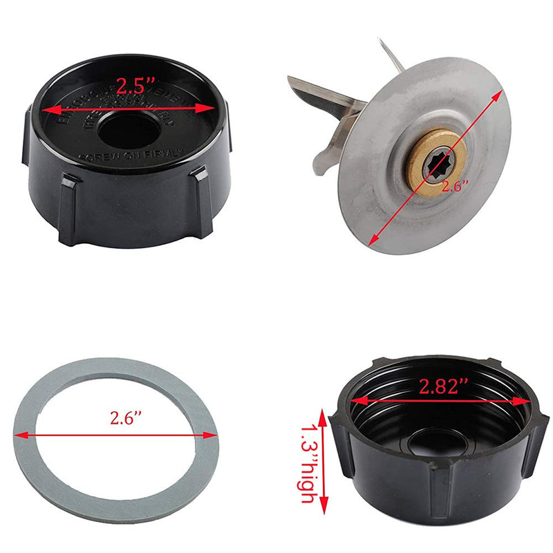  [AUSTRALIA] - Blender Blade for Oster Osterizer with Rubber Seal Gasket & 4902 Blender Jar Bottom & 6 Point Fusion Blade 4980 replacement parts by SixElements