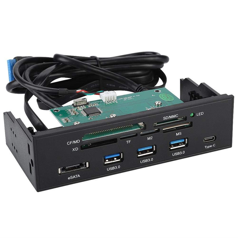  [AUSTRALIA] - Wendry Internal Card Reader, Multi-Function Super Speed USB 3.0 Hub w/Card Reader Dashboard Fits Any 5.25inches Computer Case Front Panel