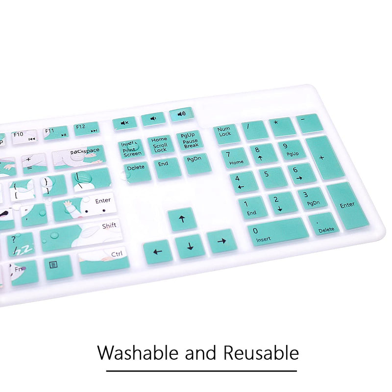  [AUSTRALIA] - WYGCH Silicone Keyboard Cover for Dell KM636 Wireless Keyboard & KB216 Wired/for Dell Optiplex 5250 3050 3240 5460 7450 7050/Inspiron AIO 3475/3670/3477 All-in one Desktop Keyboard Skin-Little Mouse Little Mouse