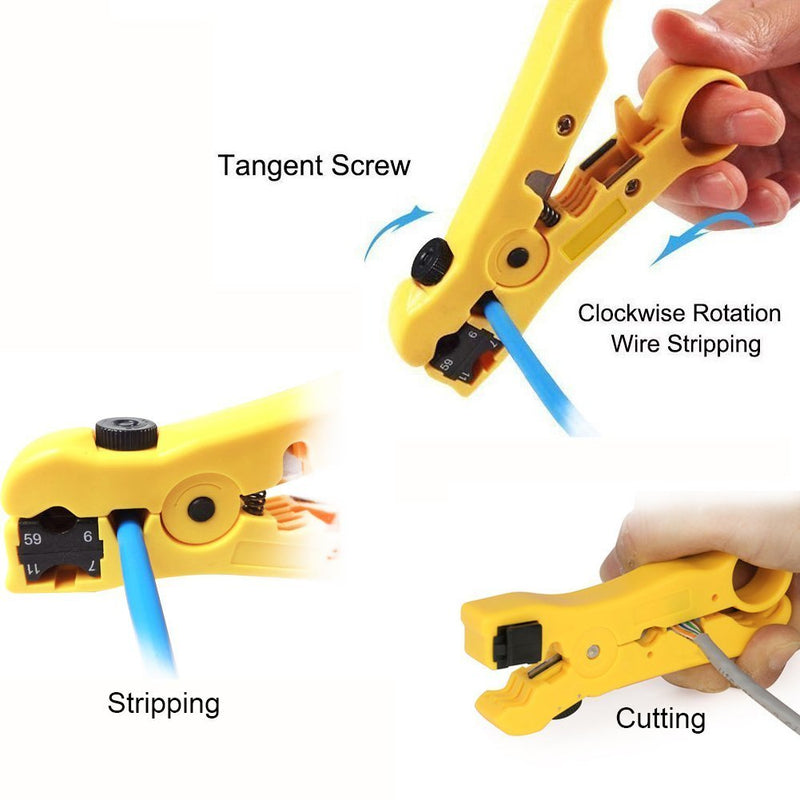  [AUSTRALIA] - Pack 2pcs Universal Cable Wire Stripper Cutter Stripping Tool for Flat or Round UTP Cat5 Cat6 Wire Coax Coaxial