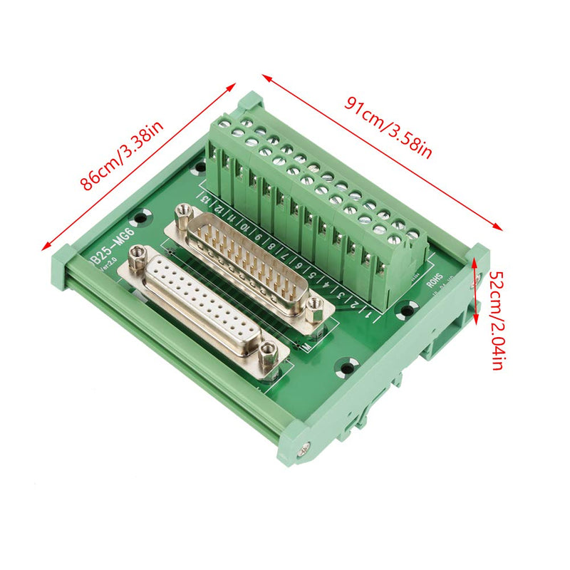  [AUSTRALIA] - Mumusuki High quality DB25-D-Sub DIN rail mounting interface module with male and female connectors