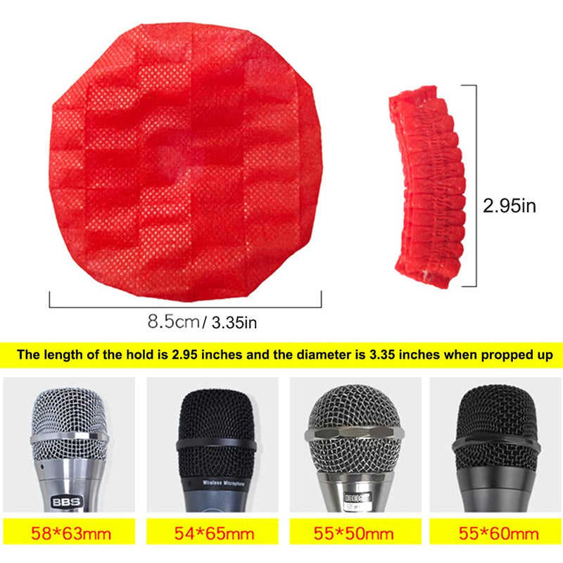  [AUSTRALIA] - 200 Pcs Disposable Microphone Cover, Non-woven Handheld Microphone Windscreen with Elastic Band, Clean and No-odor Mic Covers for KTV, Interview, Recording Studio, Performance, Speech (Red and Yellow) Red and Yellow