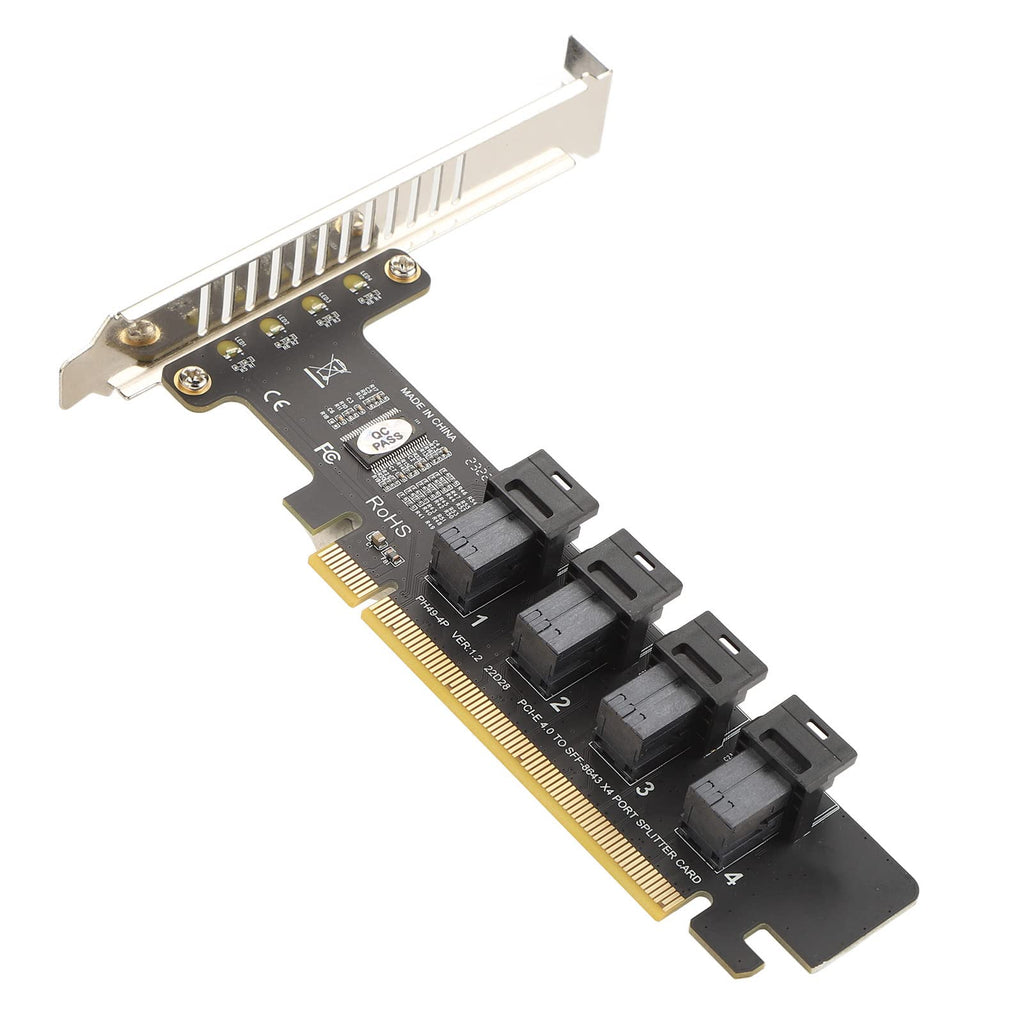  [AUSTRALIA] - PCIE to U.2 Adapter Card, PCIE X16 to 4 Port U.2 NVME Standard SFF 8643/8639 Expansion Card, High Speed Lossless PCIE 4.0 Split Card with LED Indicator, for Windows