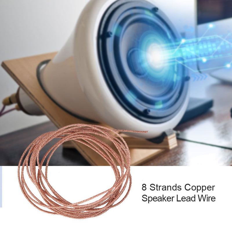 Speaker Wire Leads Subwoofer Lead Wire Cable Repair 8 Strands Braided Pure Copper Wire(2M) - LeoForward Australia