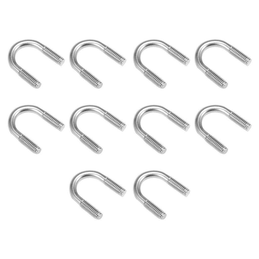  [AUSTRALIA] - uxcell U-Bolts 5/8"(16mm) Inner Width 304 Stainless Steel M6 U-Bolt Fastener for 14mm Pipe Dia 10pcs M6x16mm 10