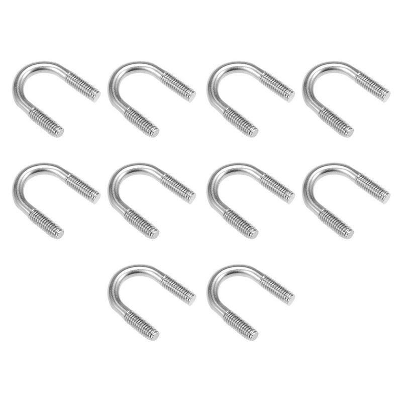  [AUSTRALIA] - uxcell U-Bolts 5/8"(16mm) Inner Width 304 Stainless Steel M6 U-Bolt Fastener for 14mm Pipe Dia 10pcs M6x16mm 10