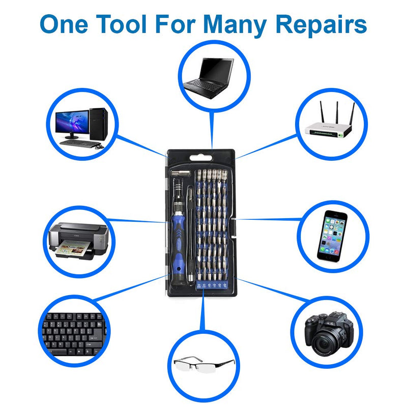  [AUSTRALIA] - MMOBIEL Professional Screwdriver Repair Tool Kit 80 in 1 with 56 Bits compatible with Electronic Devices in Folding Bag