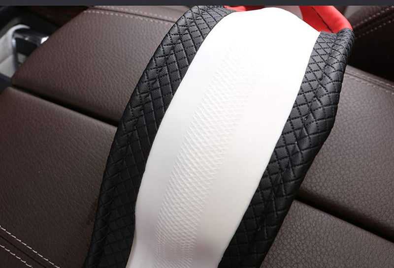  [AUSTRALIA] - Mayco Bell Microfiber Leather Steering Wheel Cover Wavy Line Splice X-stitch Pattern Orange