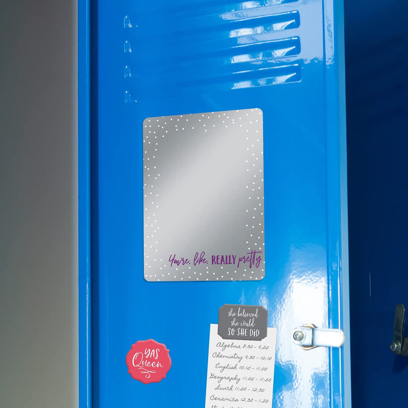  [AUSTRALIA] - You're Like Really Pretty Magnetic Locker Mirror/Stylish Locker Decor / 5" x 7" Shatterproof School Accessory/Teen Girl Gift/Made in The USA