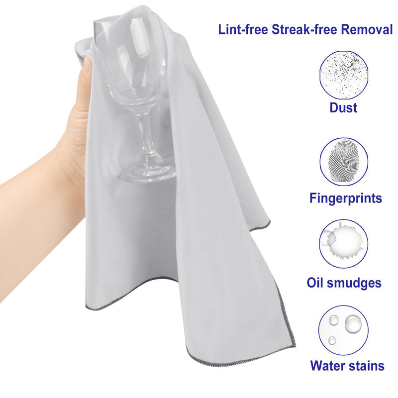  [AUSTRALIA] - SINLAND Microfiber Glass Polishing Cloths Thick Lint -Free Drying Towels for Wine Glasses Stemware Dishes Stainless Appliances 20 Inch X 25 Inch Pack of 2 Grey … 2 Pcs 20inch*25 Inch Light Grey