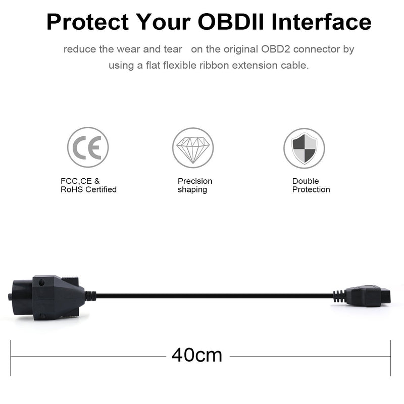 FOXWELL Obd2 Female to 20pin Extension Convert Adapter OBD1 to OBD II Cable (11 Inch) - LeoForward Australia