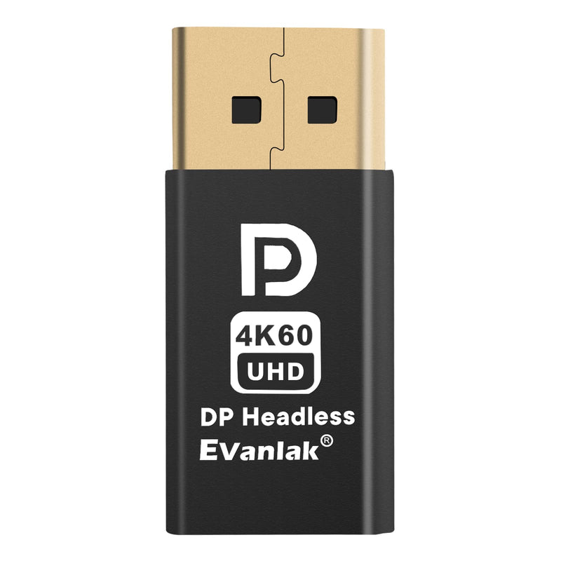  [AUSTRALIA] - DisplayPort 4k60Hz Headless Ghost Display Emulator for PC DP Dummy Plug -fit Headless 1080@120Hz-4096x2160@60hz FHD-2P DP4k60hz-2p